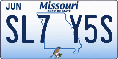 MO license plate SL7Y5S