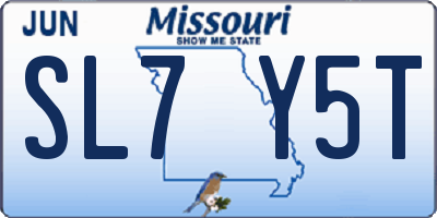 MO license plate SL7Y5T