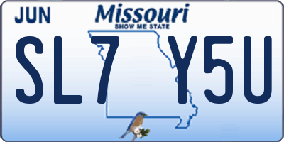 MO license plate SL7Y5U