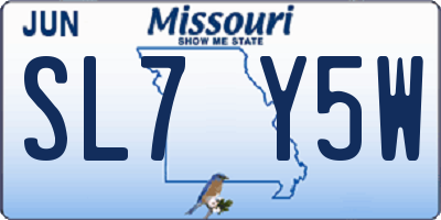 MO license plate SL7Y5W