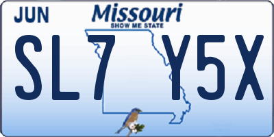 MO license plate SL7Y5X