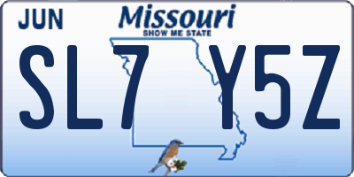 MO license plate SL7Y5Z
