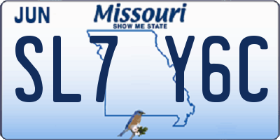 MO license plate SL7Y6C