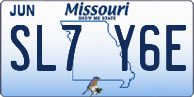 MO license plate SL7Y6E