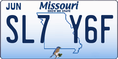 MO license plate SL7Y6F