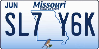 MO license plate SL7Y6K