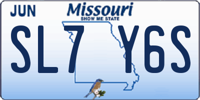 MO license plate SL7Y6S