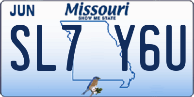 MO license plate SL7Y6U