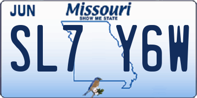 MO license plate SL7Y6W
