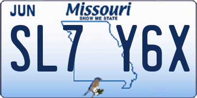 MO license plate SL7Y6X