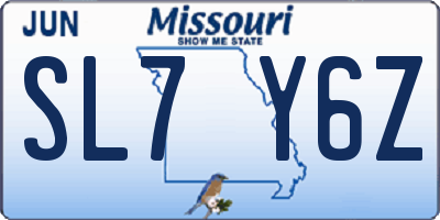 MO license plate SL7Y6Z