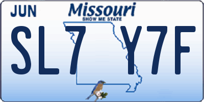 MO license plate SL7Y7F