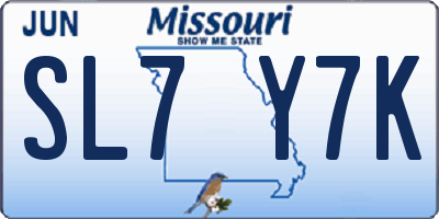 MO license plate SL7Y7K