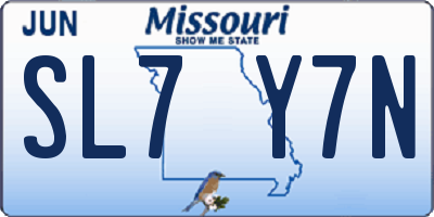 MO license plate SL7Y7N