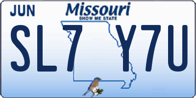 MO license plate SL7Y7U