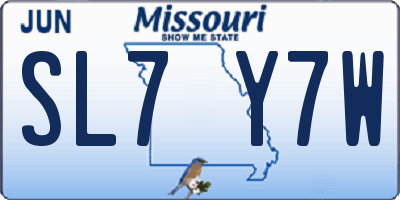 MO license plate SL7Y7W