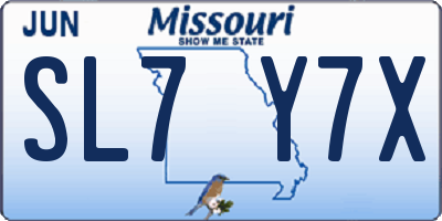 MO license plate SL7Y7X