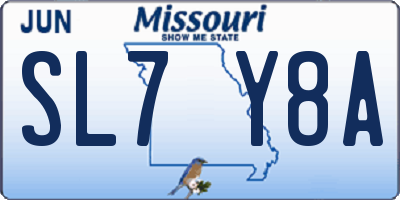 MO license plate SL7Y8A