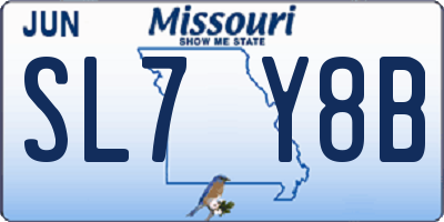 MO license plate SL7Y8B
