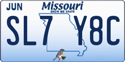MO license plate SL7Y8C