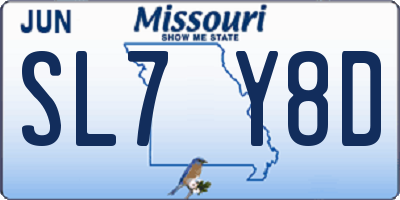 MO license plate SL7Y8D