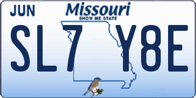 MO license plate SL7Y8E