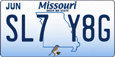 MO license plate SL7Y8G