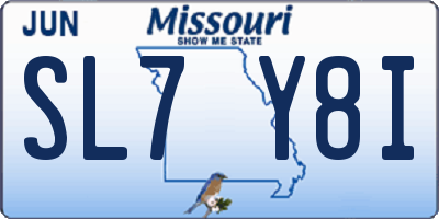 MO license plate SL7Y8I