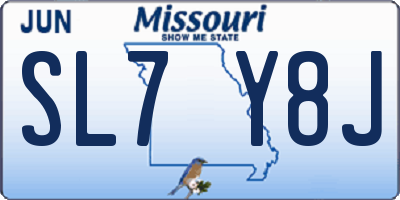MO license plate SL7Y8J