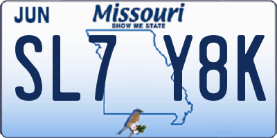 MO license plate SL7Y8K