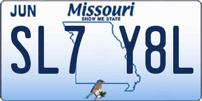 MO license plate SL7Y8L