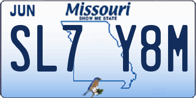 MO license plate SL7Y8M