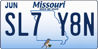 MO license plate SL7Y8N