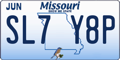 MO license plate SL7Y8P