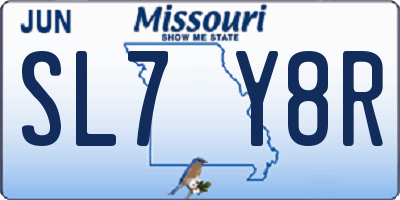 MO license plate SL7Y8R