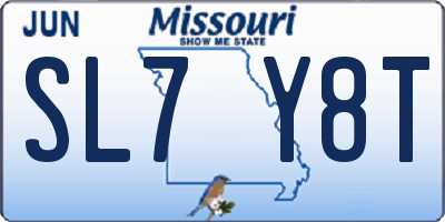 MO license plate SL7Y8T