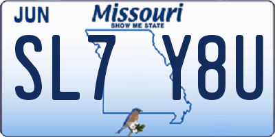 MO license plate SL7Y8U