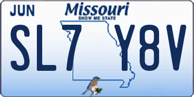 MO license plate SL7Y8V