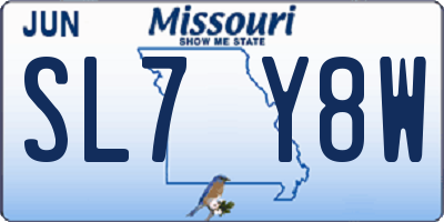 MO license plate SL7Y8W