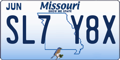 MO license plate SL7Y8X