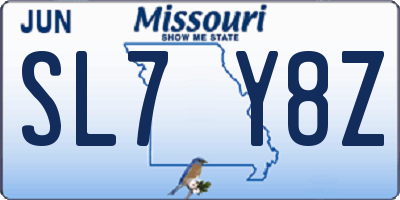 MO license plate SL7Y8Z