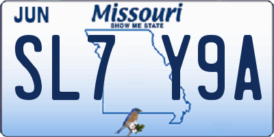 MO license plate SL7Y9A
