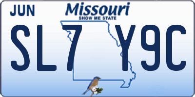 MO license plate SL7Y9C