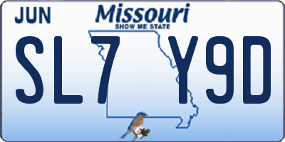 MO license plate SL7Y9D