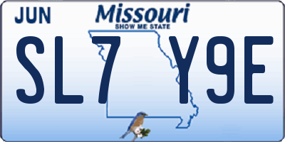 MO license plate SL7Y9E