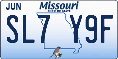 MO license plate SL7Y9F