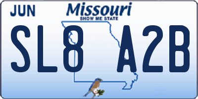 MO license plate SL8A2B