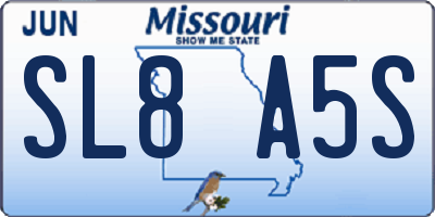 MO license plate SL8A5S
