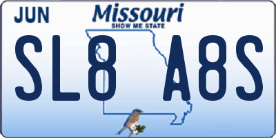 MO license plate SL8A8S