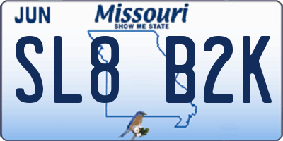 MO license plate SL8B2K